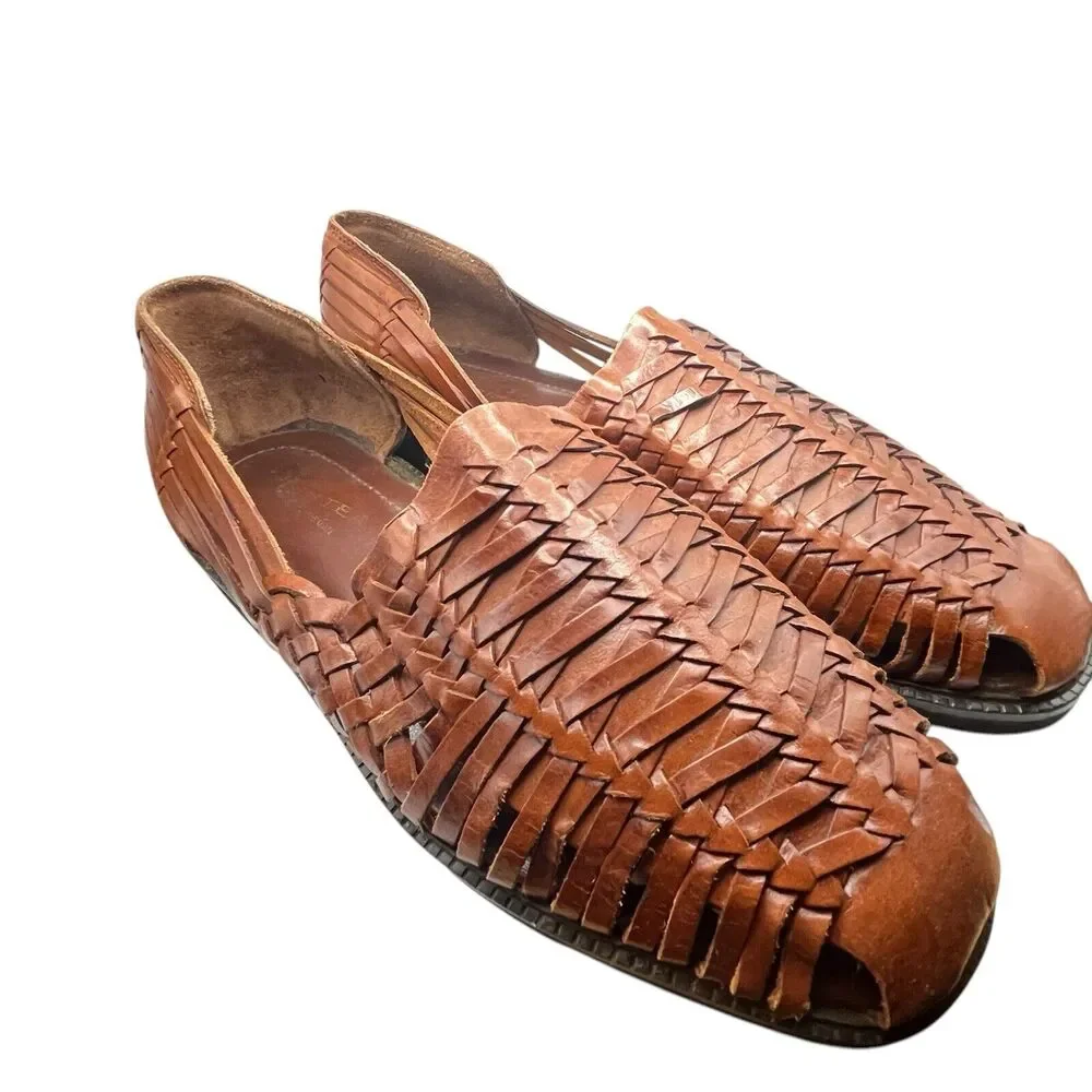 PG Lite by Pepper Gate Fisherman Sandals Mens Size 12 Brown Leather Huaraches